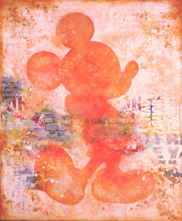Картина под названием "mickey street-art R…" - Gilbert Retsin, Подлинное произведение искусства, Акрил Установлен на Деревян…