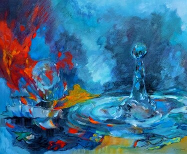 Peinture intitulée "Waterdans" par Gilbert Swiggers, Œuvre d'art originale, Huile