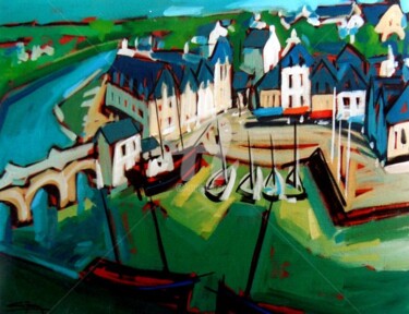 Peinture intitulée "ST GOUSTAN/PORT D'A…" par Gilbert Tymen, Œuvre d'art originale