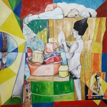 Peinture intitulée "Infância Perdida" par Gildasio Rodriguez, Œuvre d'art originale, Huile