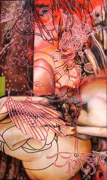 Peinture intitulée "Acéphale sentinelle" par Gil Angelo Gazzoli, Œuvre d'art originale