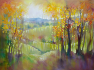 Pittura intitolato "November Glowing" da Gill Bustamante, Opera d'arte originale, Olio