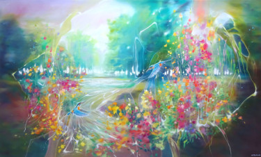 Картина под названием "The Enchanted" - Gill Bustamante, Подлинное произведение искусства, Масло