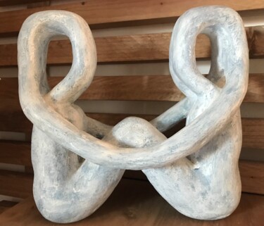 Skulptur mit dem Titel "Couple 3" von Gilles Cabrol, Original-Kunstwerk, Gips