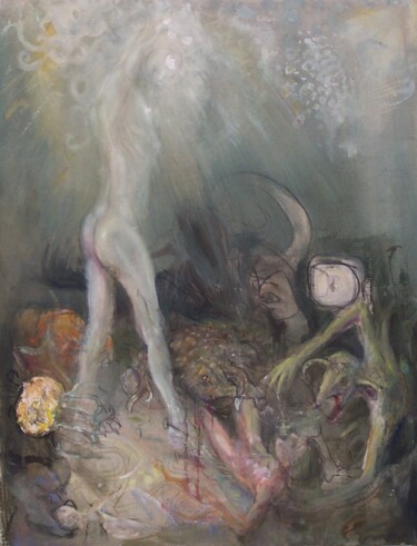 Ζωγραφική με τίτλο "Quand l'abîme te re…" από Gilles Glaçon, Αυθεντικά έργα τέχνης, Ακρυλικό Τοποθετήθηκε στο Ξύλινο φορείο…