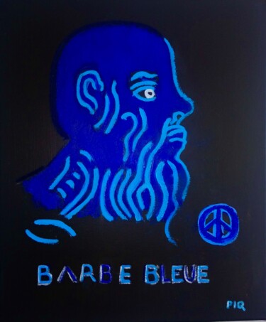 Pintura intitulada "BARBE BLEUE" por Gilles Piquereau, Obras de arte originais, Óleo