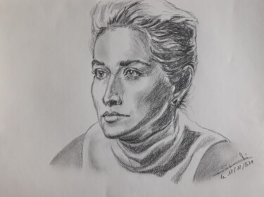 Rysunek zatytułowany „Portrait de Sharone…” autorstwa Gilles Staub (LeCrayonAgile), Oryginalna praca, Ołówek