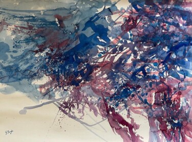 Peinture intitulée "« Mangrove »" par Gilles Surgès, Œuvre d'art originale, Aquarelle Monté sur Verre