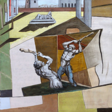 Картина под названием "Leçon de choses" - Gilles Chambon, Подлинное произведение искусства, Масло