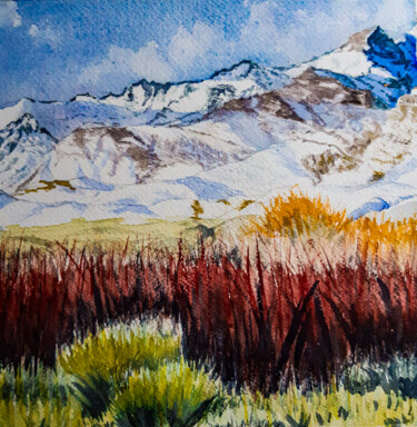 "Paysage de montagne…" başlıklı Tablo Gilles Mathieu tarafından, Orijinal sanat, Suluboya