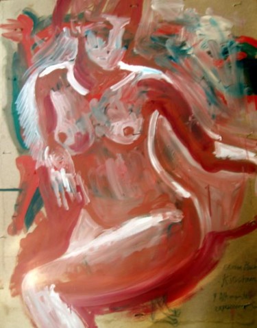 Painting titled "Nue" by Gil O, Original Artwork, Oil