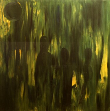 Картина под названием "Black Moon" - Gina Lafont, Подлинное произведение искусства, Масло