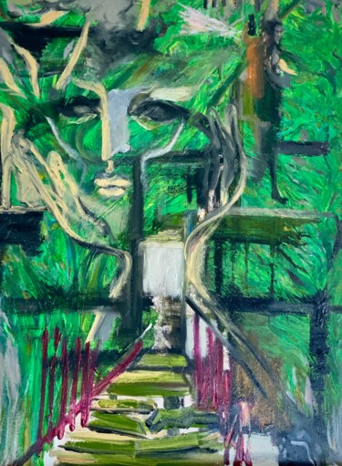 Картина под названием "PENSE (out of the b…" - Gina Son, Подлинное произведение искусства, Масло
