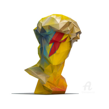 Skulptur mit dem Titel "David B" von Ginger Art, Original-Kunstwerk, Papier