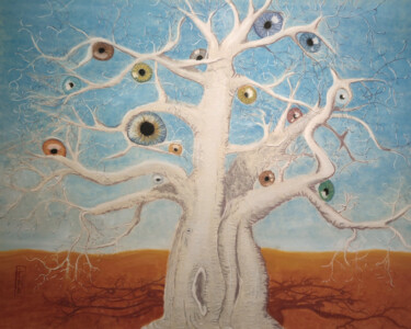 Desenho intitulada "Regard sur le monde" por Ginka, Obras de arte originais, Pastel