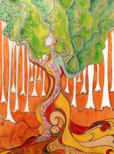 Pintura intitulada "In the deepest root…" por Gioia Albano, Obras de arte originais, Acrílico