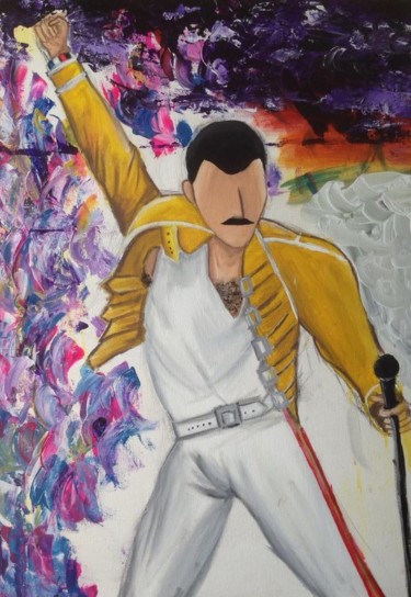 绘画 标题为“Freddie Mercury” 由Gael Ramirez Giombini, 原创艺术品, 丙烯