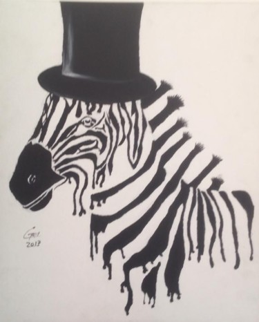 绘画 标题为“Caballero Zebra” 由Gael Ramirez Giombini, 原创艺术品, 丙烯