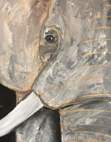 Peinture intitulée "Mirada de Elefante" par Gael Ramirez Giombini, Œuvre d'art originale, Acrylique