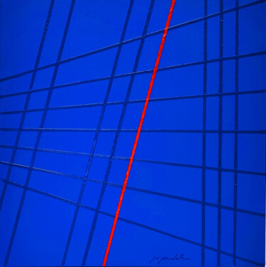 Картина под названием "LINEE BLU 101" - Gio Mondelli, Подлинное произведение искусства, Акрил