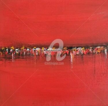 Peinture intitulée "Lac rouge" par Giorgio Storchi, Œuvre d'art originale, Acrylique
