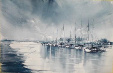 Peinture intitulée "boats 23" par Giorgio Gosti, Œuvre d'art originale, Aquarelle