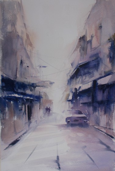 Painting titled "an imaginary city 42" by Giorgio Gosti, Original Artwork, Watercolor