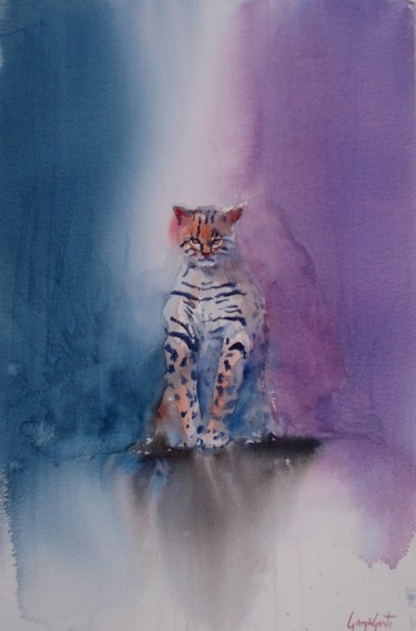 Painting titled "cheetah 2" by Giorgio Gosti, Original Artwork, Watercolor