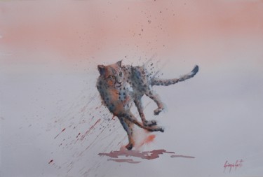 Pittura intitolato "cheetah 6" da Giorgio Gosti, Opera d'arte originale, Acquarello