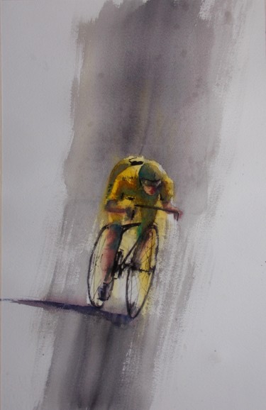 Pittura intitolato "cycling 7" da Giorgio Gosti, Opera d'arte originale, Acquarello