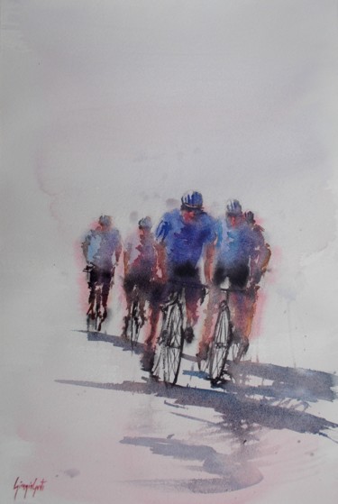 Peinture intitulée "the race 4" par Giorgio Gosti, Œuvre d'art originale, Aquarelle