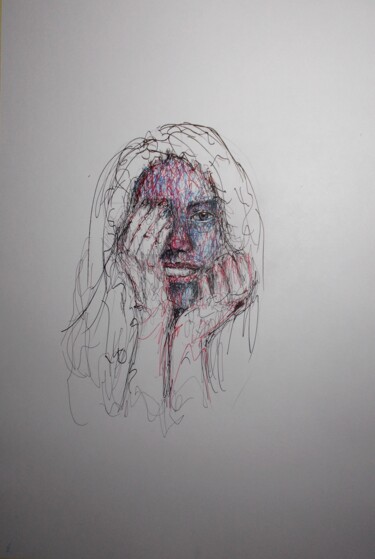 Tekening getiteld "young girl 45" door Giorgio Gosti, Origineel Kunstwerk, Gelpen