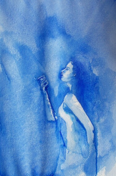 Painting titled "singer" by Giorgio Gosti, Original Artwork, Watercolor