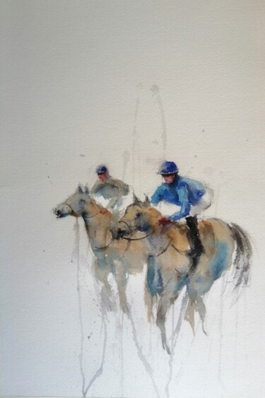 Pintura titulada "the horse race 26" por Giorgio Gosti, Obra de arte original, Acuarela