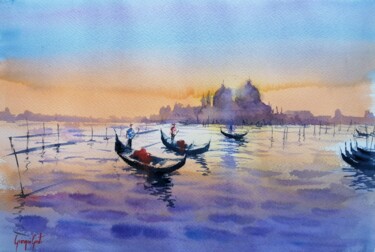 Картина под названием "Venice 121" - Giorgio Gosti, Подлинное произведение искусства, Акварель