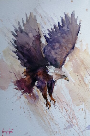 Painting titled "eagle 4" by Giorgio Gosti, Original Artwork, Watercolor