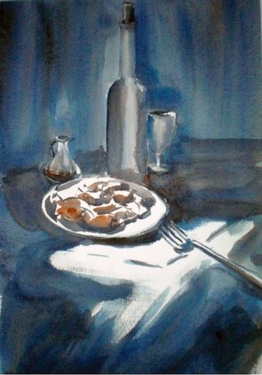 Pintura intitulada "still life" por Giorgio Gosti, Obras de arte originais, Aquarela