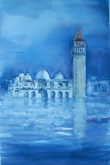 绘画 标题为“High water in Venice” 由Giorgio Gosti, 原创艺术品, 水彩