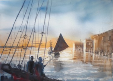 "fishermen 2" başlıklı Tablo Giorgio Gosti tarafından, Orijinal sanat, Suluboya