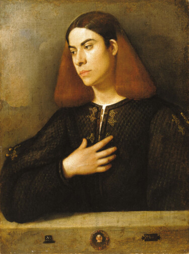 Painting titled "Portrait d'un jeune…" by Giorgione, Original Artwork, Oil