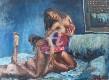 绘画 标题为“Females” 由Giorgos Νcl, 原创艺术品, 油
