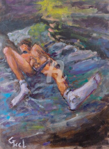 Pintura titulada "Sleeping 03" por Giorgos Ncl, Obra de arte original, Oleo