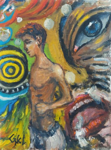 Pintura titulada "Abstract 06" por Giorgos Ncl, Obra de arte original, Oleo