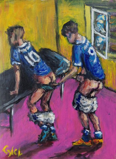 Painting titled "Team mates" by Giorgos Ncl, Original Artwork, Acrylic