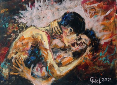 Painting titled "Kiss 110" by Giorgos Nicolaou (Gncl), Original Artwork, Acrylic