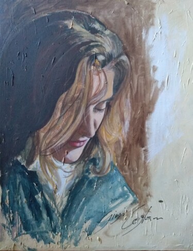 Painting titled "Ritratto femminile" by Giosi Costan, Original Artwork, Oil