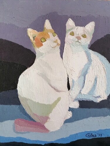 Malerei mit dem Titel "Gatti" von Giosi Costan, Original-Kunstwerk, Öl