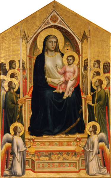 Malerei mit dem Titel "Vierge d'Ognissanti" von Giotto, Original-Kunstwerk, Tempera