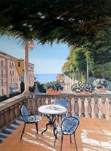 Painting titled "serenidade" by Giovana Cesca, Original Artwork, Oil