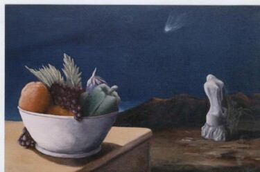 Peinture intitulée "Notte della cometa…" par Giovanni Greco, Œuvre d'art originale, Huile
